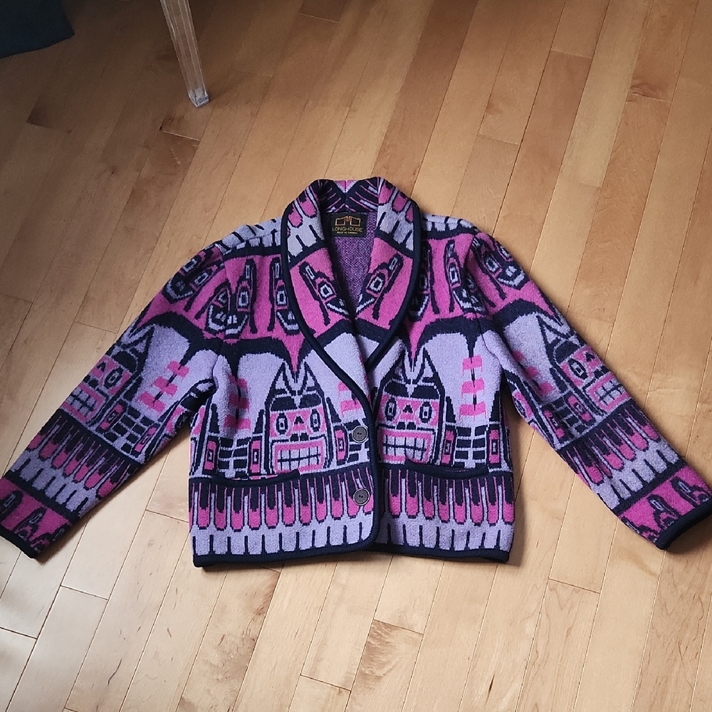 Vintage LongHouse southwestern western First Nations tribal 100% Wool jacket